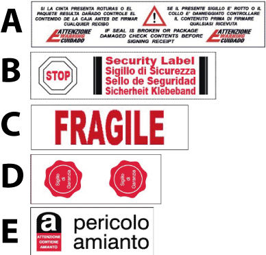 nastri imballo prestampati